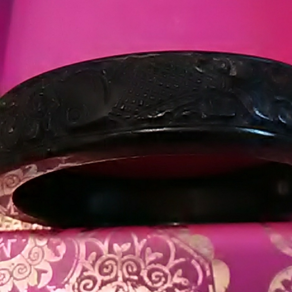 Jade Bangle signed Koi fish